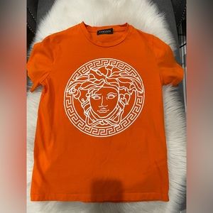 Versace Vibrant Orange Medusa Kids Tee